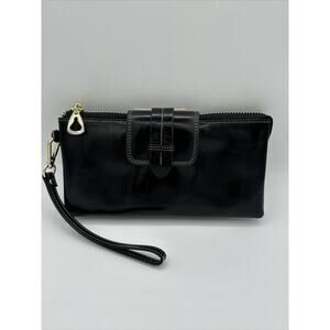 New Faux Black Leather Long Wallet Purse Handbag Credit Card Folding Zip Pocket